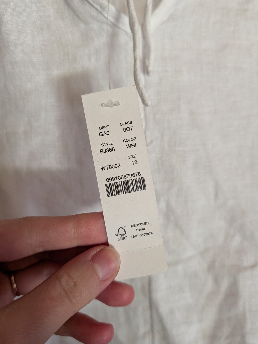 J Crew NWT 100% Linen Button Down Puff Sleeve Tie Back Top - Size 12 - Picture 5 of 7